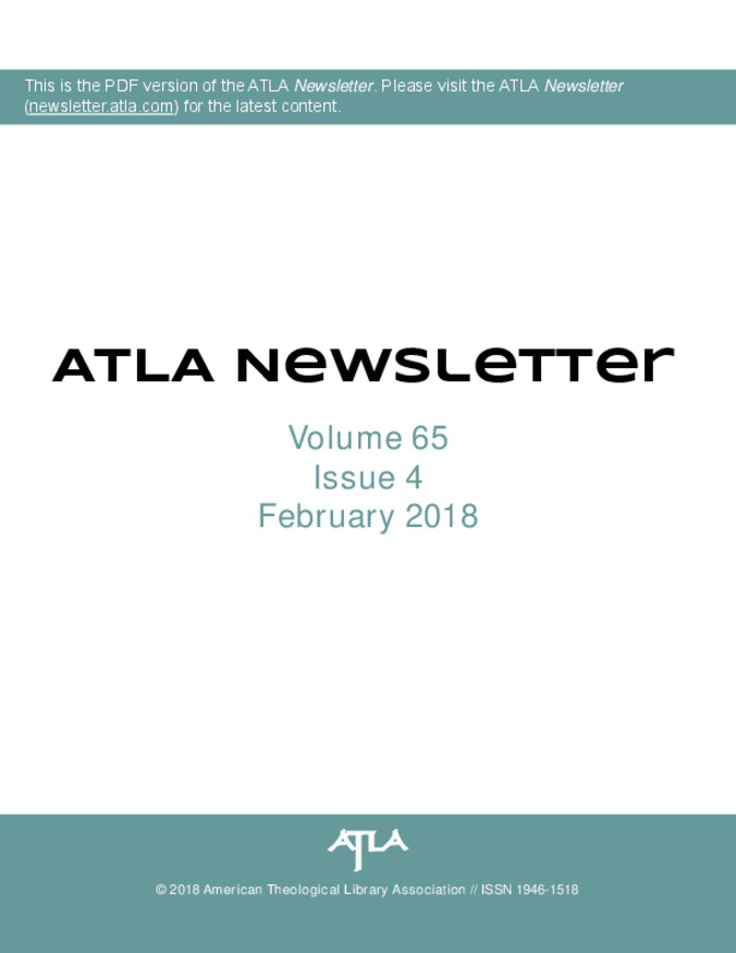 Atla Newsletter Volume 65 Number 4 Thumbnail