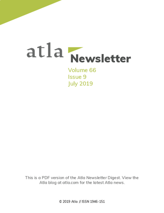 Atla Newsletter Volume 66 Number 9 Thumbnail